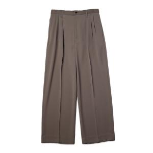 ワイドパンツ スラックス Double Satin Decorative 3Tuck Wide Pants メンズ レディース