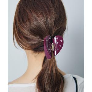 ヘアクリップ ビッグ ハート ビジュー アセチ バンス クリップ