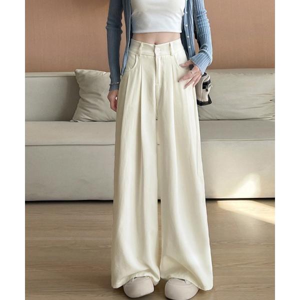 ワイドパンツ チノパン ストレートワイドパンツ レディース