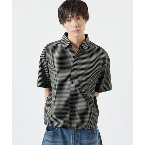 シャツ 半袖 ボックスカットミニチェックシャツ メンズ レディース