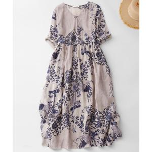 「CADBURY」 7分袖ワンピース X-LARGE ブルー レディース
