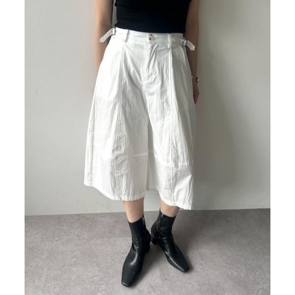 ワイドパンツ パンツ サイドベルトコクーンミディパンツ レディース