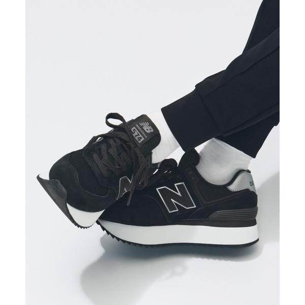 「New Balance」 ローカットスニーカー 24.5cm ブラック レディース