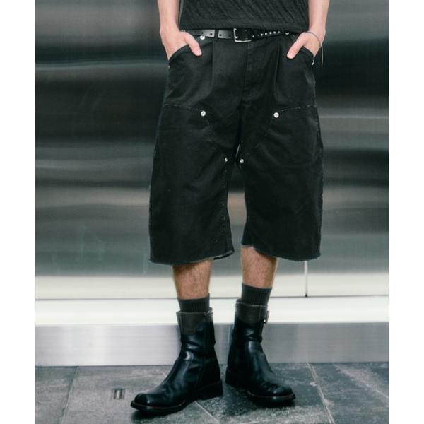 ジーンズ BASICKS×duck double knee curve leg shorts メンズ
