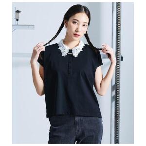 tシャツ 半袖 「遮熱」プレーディング天竺 レース衿付き2WAYプルオーバー レディース