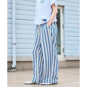 ワイドパンツ パンツ トロリストライプリラックスパンツ レディース