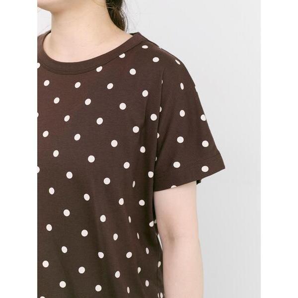 tシャツ 半袖 「オーガニックコットン」ドット柄Tシャツ レディース