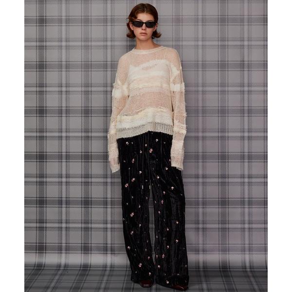 パンツ 「2026Autumn PRE-ORDER」Flower Embroidery Velour...