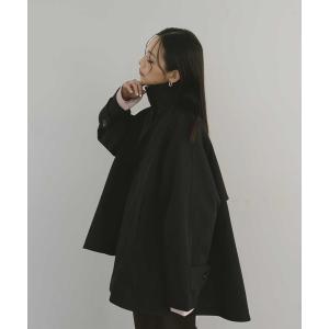 トレンチコート コート スタンドカラーケープトレンチコート レディース