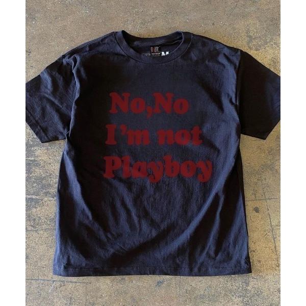 tシャツ No，No I'm not Playboy” ボックスフィット T シャツ メンズ レディ...