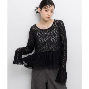 tシャツ レースフリルロンT レディース
