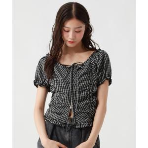 ブラウス シャツ チェックギャザーZIPブラウス キッズ 子供服 女の子｜ZOZOTOWN Yahoo!店
