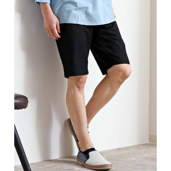 パンツ 綿麻リネン 無地ショートパンツ メンズ レディース