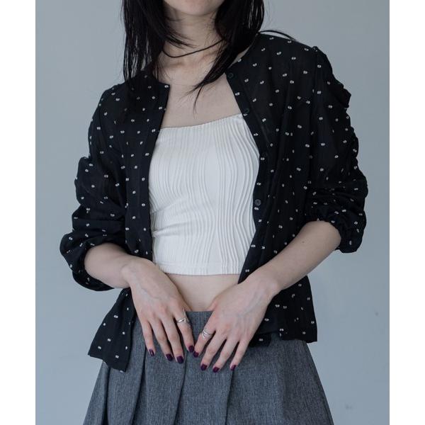 ブラウス シャツ ワッシャーシャーリングシアーブラウス レディース