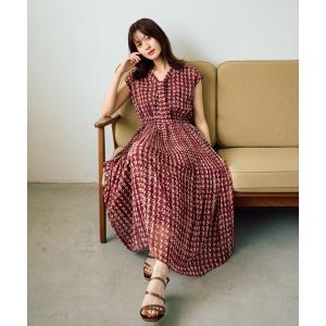 ワンピース 夏 チェック柄ボウタイプリーツワンピース