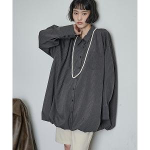 シャツワンピース バルーンヘムミニシャツワンピース