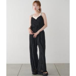 サロペット オーバーオール 「2サイズ展開/低身長サイズ」レースキャミサロペ レディース