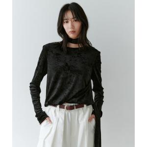 tシャツ 「洗える」シアーモールメッシュねじりロンT レディース