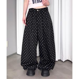 ワイドパンツ スラックス パンツ アソートバックルスラックス レディース
