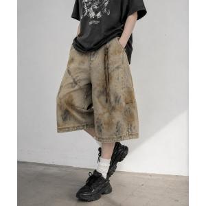 ジーンズ 「Bls」 「ZM」「Bling Leads」ダメージ加工 6分丈スケーターパンツ(BL) メンズ レディース