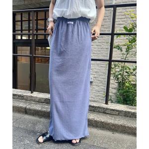 ロング スカート 「一部店舗限定/セットアップ対応」B ロゴタグパイルロングスカート