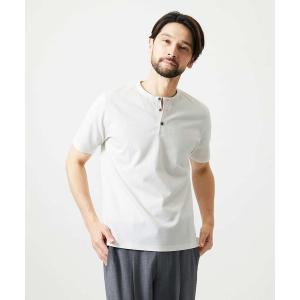 ヘンリーネック tシャツ 「日本製」ブロックヘンリーネック半袖カットソー メンズ