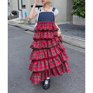 ワンピース 「お気に入り登録累計1.5万越え」「新色追加」フリルティアードジャンパースカート