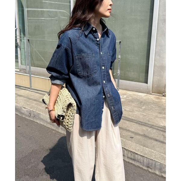 「fredy emue」 長袖シャツ 38 ネイビー レディース