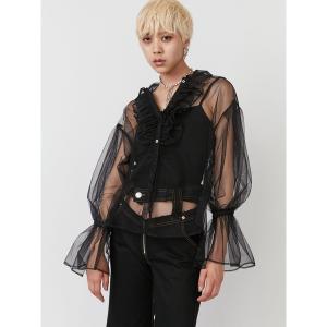 「PAMEO POSE」 長袖ブラウス FREE ブラック レディース