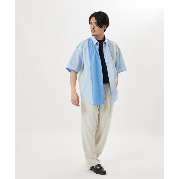 「EDIFICE」 「THOMAS MASON」半袖シャツ「EDIFICEコラボ」 MEDIUM ブ...