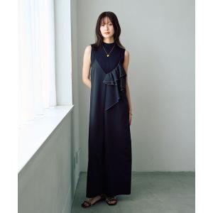 サロペット オーバーオール ラッフルキャミオールインワン レディース