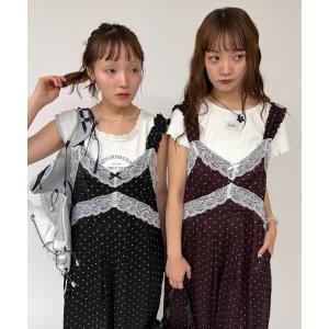 サロペット オーバーオール ドットキャミサロペット レディース