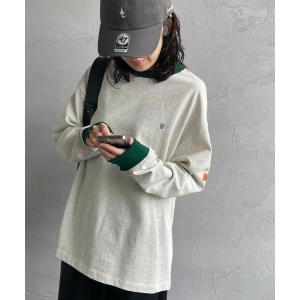 tシャツ 「UNIVERSAL OVERALL/ユニバーサルオーバーオール」 別注 ワンポイントロゴ刺繍 ロングスリーブTシャツ レディース メンズ