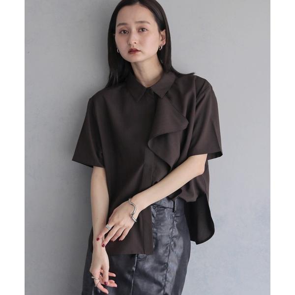 ブラウス シャツ 夏 半袖 「＆ｇ'aime 」ラッフルケープシャツ　Ruffle Cape Shi...