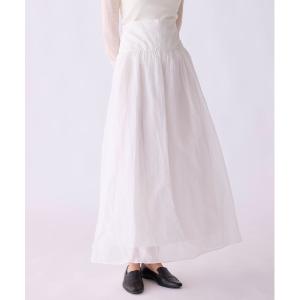 ロング スカート sheer starched cotton 2way cami skirt