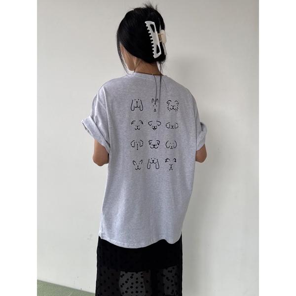 tシャツ 半袖 レタリングDOGプリントT レディース