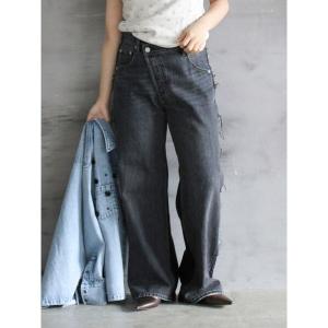 ジーンズ デニム デニムパンツ スウェットドッキングストレートデニム レディース