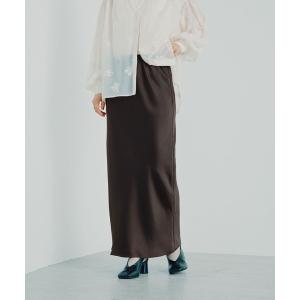 スカート ストレッチサテンスカート　1049485