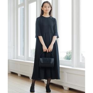 ワンピース 「kaene」「洗える」ライトシフォンフレアワンピース/清涼裏地使用
