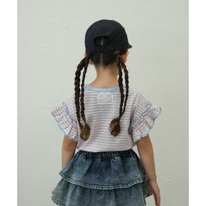 tシャツ ガールズ レースタグ付き ボーダー ドット フリル Tシャツ キッズ 子供服 女の子