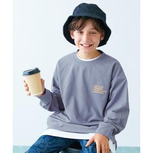 tシャツ 「イージーウォッシュ」乾燥機OK えらべるロゴ刺繍デザイン 長袖Tシャツ キッズ 子供服 男の子 女の子