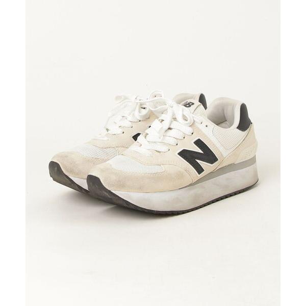 「New Balance」 ローカットスニーカー 25.0cm ベージュ レディース