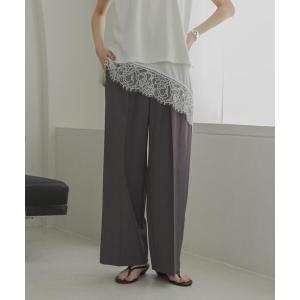 ワイドパンツ パンツ 「UVカット/イージーケア」ドライギャバツータックパンツ レディース