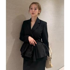ジャケット テーラードジャケット 2wayペプラムレースアップジャケット レディース