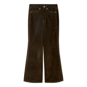 ジーンズ デニム デニムパンツ セミフレアローウエストデニムパンツ レディース
