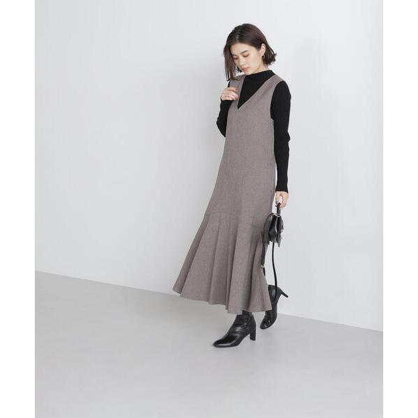 「NATURAL BEAUTY BASIC」 サロペットスカート SMALL ダークブラウン レディ...