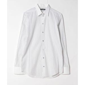 「DOLCE&GABBANA」 ストライプ柄長袖シャツ 39 ホワイト メンズ