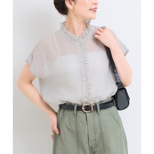 ブラウス シャツ 半袖 「WEB限定」手洗い可 / フレンチスリーブフリルブラウス レディース