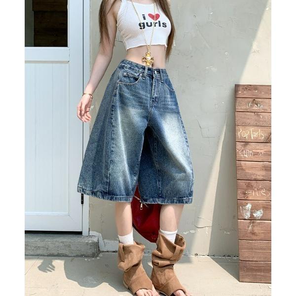 ハーフパンツ ジーンズ デニム デニムパンツ 短パン デニムハーフパンツ レディース