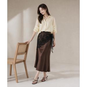 スカート 「KONVINI select」レースラップスカート レディース レイヤードスカート 重ね着 シアーレース バレエコア 韓国ファッション